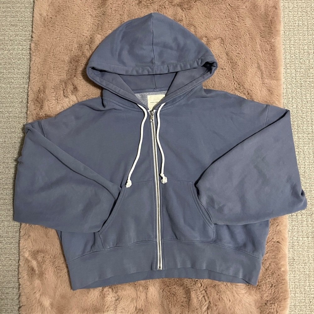 American Eagle Cropped Zip Up Hoodie